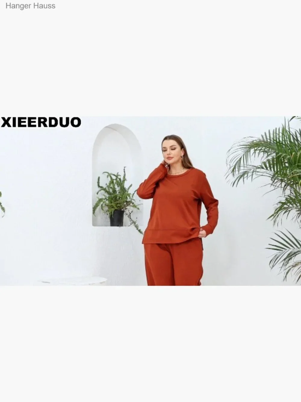 Women's 2 Piece Lounge Sets Side Slit Outfits Wide Leg Tracksuit Comfy - Picture 7 of 7